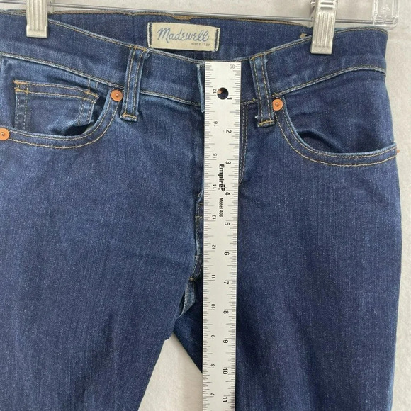 Madewell Jeans Women's Sz 24 Dark Wash Mid Rise Skinny Skinny Fitted Denim - Picture 4 of 12